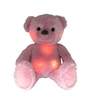 Oem/Odm Custom Led Muzikale Super Zachte Knuffel Dier Nacht Licht Op Zingende Knuffels