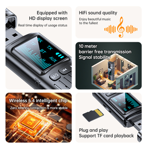 <span class=keywords><strong>Émetteur</strong></span>-<span class=keywords><strong>récepteur</strong></span> audio BT5.4 USB vers AUX 3,5 mm, adaptateur musical sans fil <span class=keywords><strong>pour</strong></span> voiture avec microphone et écran LED <span class=keywords><strong>pour</strong></span> kit voiture, haut-parleur, TV, ordinateur - Product Image 2