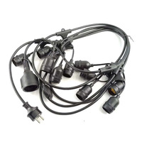Cordon d'alimentation étanche pour phares led, cordelette de lampe E27, rallonge E26, usage extérieur