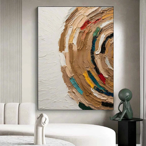 100% pintado a mano decoración de pared moderna pintura al óleo abstracta hecha a mano <span class=keywords><strong>sobre</strong></span> lienzo medio círculo <span class=keywords><strong>Collage</strong></span> <span class=keywords><strong>arte</strong></span> de pared de gran tamaño - Product Image 4