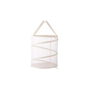 FaSoLa Clothes <b>Storage</b> <b>Basket</b> Round Collapsible <b>Large</b> Capacity Laundry <b>Basket</b> Beige Standing Type PS 755 - Product Image 2