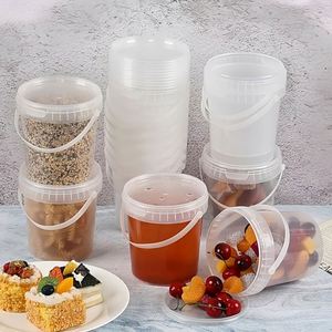 Custom Logo300ML/500ML/1L/2L/3L/<b>5L</b> Rotundity Clear PP Recyclable Eco-Friendly Food Grade Plastic Bucket Liquid <b>Water</b> Storage - Product Image 4