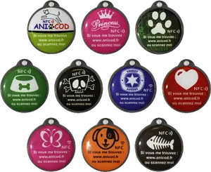 13.56MHz NFC Pet ID Tag QR Code RFID Pet Inseguimento Tag Collare di Cane Elettronico