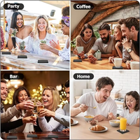 Ensemble de sous-verres carrés en ardoise écologiques de 4 pouces, faits à la main avec supports pour bar, cuisine, décoration de la maison, logo gravable au laser