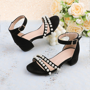 Low Price Black Low Heel Dress Sandals Ankle Heel Style & Soft Comfort |  Alibaba.com