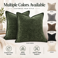 Housse de coussin en tissu chenille de qualité supérieure, forme carrée, fermeture éclair cachée, taie d'oreiller personnalisée