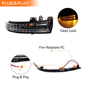 2 pz specchietto retrovisore dinamico indicatore luce di direzione per <span class=keywords><strong>Mercedes</strong></span> <span class=keywords><strong>Benz</strong></span> W176 W246 W204 S204 <span class=keywords><strong>W221</strong></span> W212 - Product Image 2