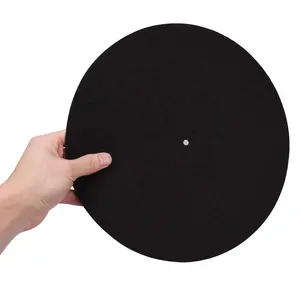 7,8 pulgadas negro Anti estática giratoria fieltro plato antideslizante Mat para disco de vinilo LP de jugador