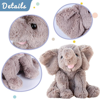 Peluche Éléphant Gris en Gros 23cm, Jouet en Peluche Doux, Fabricant OEM ODM, Vente en Gros