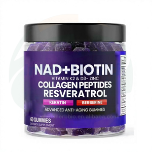 Suplemento <span class=keywords><strong>en</strong></span> Gomitas OEM 6 <span class=keywords><strong>en</strong></span> 1 con NAD+, Resveratrol, Berberina, Biotina, 1500mg de NAD, Resveratrol, Colágeno, Zinc, Vitaminas K2 y D3 - Product Image 1