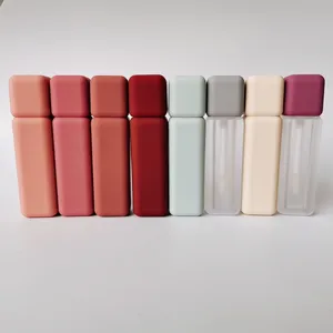 Hot selling lip gloss bottles cosmetic package rubber spray paint lip balm containers tube with custom logo