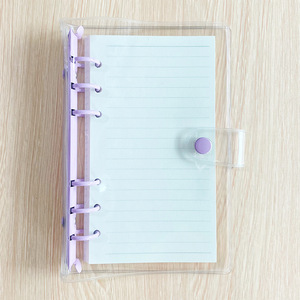 Venta directa de fábrica de la nueva cubierta de carpeta en espiral de PVC transparente A5/<span class=keywords><strong>A6</strong></span> Clip de Color de 6 agujeros planificador diario elegante conveniente - Product Image 6