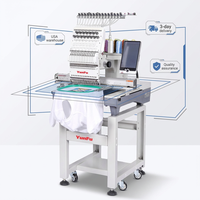 Machine à broder informatisée à tête unique 15 aiguilles pour casquettes et broderie plate, personnalisable, stock US, support de retrait en personne et livraison à domicile