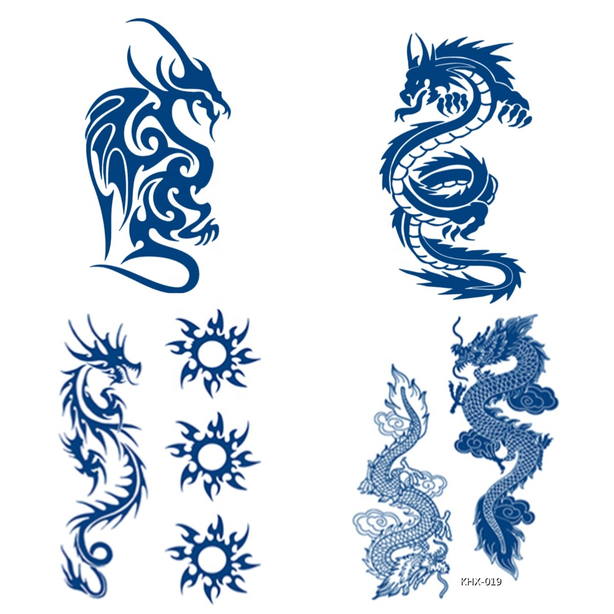 無料サンプル半永久的なタトゥーステッカーDragon Designs Temporary Tattoos