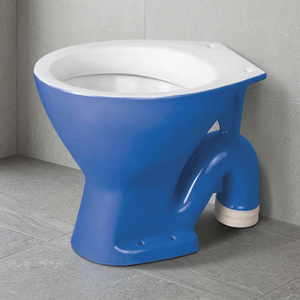 WC européen moderne Vitrosa rouge en céramique bicolore avec siphon S/P, ensemble cuvette de toilette à poser au sol - Product Image 3