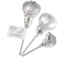 Sensor Suhu Baja Tahan Karat PT100 RTD yang Dapat Disesuaikan, Probe Termokopel 400mm 500mm, Dukungan OEM/ODM