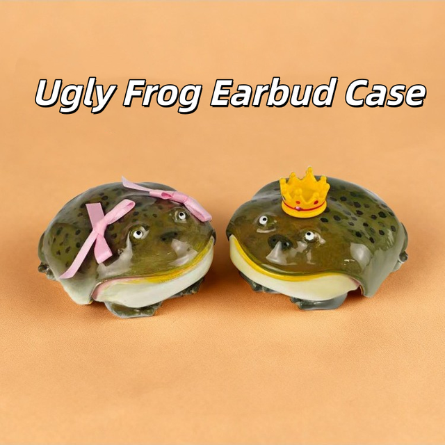 Wireless Earphone Protective Shell Ugly Frog Earbud Case Weird Cute Shockproof Earphone Case for Airpods