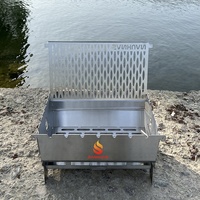 Barbecue portable en acier inoxydable pliable, anti-rouille, facile à nettoyer, sans outil, compact, pour balcon, camping, faible teneur en carbone
