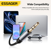 Cable de Audio Essager ES-YP26 Plug and Play Hifi Gold de 3.5 mm Macho a Macho para Micrófono, Altavoz, Coche, Conector Auxiliar de 3.5 mm para Teléfono y Auriculares