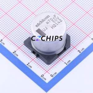 ตัวเก็บประจุอิเล็กโทรไลต์อะลูมิเนียมแบบ SMD รุ่น UUJ1H471MNQ1MS, ขนาด D18xL16.5 มม. ความจุ 470uF 20% 50V 550mA-120Hz - Product Image 1