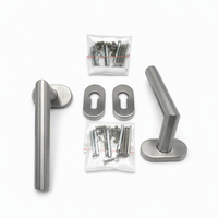 Poignée de porte moderne en acier inoxydable brossé avec couvercle de serrure pour ensemble de poignée de porte intérieure de maison et appartement