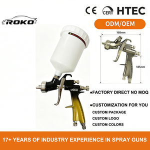 ปืนพ่นสี ROKO H-902 Air LVLP สำหรับพื้นที่ขนาดเล็ก 1.3 มม. ปืนซ่อมสีรถยนต์ ปืนพ่นสีซ่อมสีรถยนต์ ถ้วยแรงโน้มถ่วง 600 มล. - Product Image 1