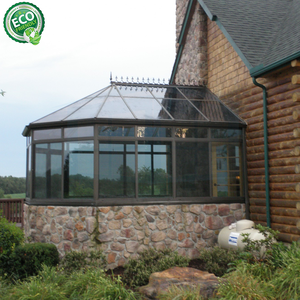 Modern Slant Roof Aluminum Frame Tempered <b>Glass</b> <b>House</b> From Foshan Hommie for Villas Residential & Hotel Gardens - Product Image 1