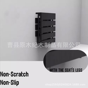 Wooden Shower <b>Stool</b> Wall Mounted Foldable Black Teak Wood Solid <b>Bathroom</b> Seat For Home Use Large Square Type - Product Image 4