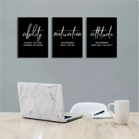 3 uds impresiones en lienzo monocromáticas sin marco citas inspiradoras conjunto de arte de pared de calidad Premium para oficina sala de estar regalo inolvidable