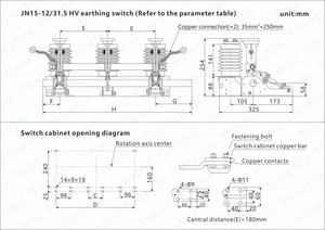 Zeitmesser ische JN15-12/31.5 Indoor-Erdung schalter Hochspannungs-Erdung schalter, 150,160 Phasen abstand - Product Image 6