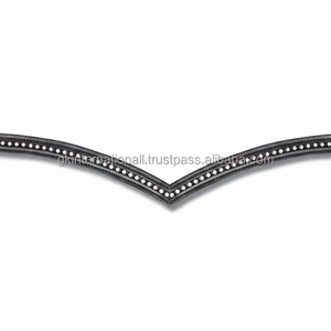 Diseño Personalizado 1 Fila cristales de diamante diamantes de imitación Bling cadena incrustaciones canal vacío acolchado cuero frente de caballo banda todos los tamaños - Product Image 1