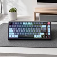 JEDEL WKL100 Multimedia Keyboard, tampilan Multimedia mekanik RGB 81 tombol, bahan PBT Mode tiga warna kompatibel dengan komputer