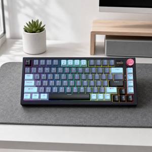 JEDEL WKL100 81-Keys RGB Mechanical Gaming Keyboard PBT Material Triple Mode <strong>Color</strong> Multimedia Display Compatible with Computers - Product Image 1
