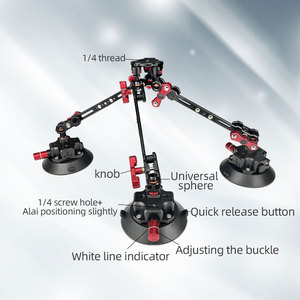 Support de caméra de tableau de bord de voiture en aluminium <span class=keywords><strong>s</strong></span>écurisé, base à triple ventouse, bras flexible magique pour Hero 12 Insta360 X3 pour Action 4 - Product Image 5