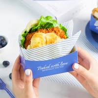 Ensemble d'emballages en papier jetables personnalisés pour hamburger panini collations frites conteneur alimentaire pliant en relief pour emporter