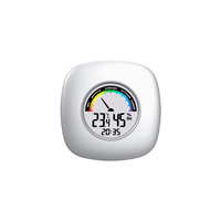 Termometer higrometer, pengukur suhu dalam ruangan tampilan nyaman termometer Digital elektrik Desktop ruangan