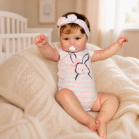 20 Zoll Lebensechte Reborn-Babypuppe aus Weichem Vinyl Realistische Neugeborenen-Puppe Spielzeug für Kinder Geschenk Großhandel Individuell Anpassbar