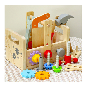 Ensemble de jeu d'imitation de boîte à <span class=keywords><strong>outils</strong></span> <span class=keywords><strong>en</strong></span> <span class=keywords><strong>bois</strong></span> <span class=keywords><strong>en</strong></span> gros pour enfants, avec <span class=keywords><strong>outils</strong></span> <span class=keywords><strong>en</strong></span> <span class=keywords><strong>bois</strong></span> DIY (écrous et vis) à assembler - Product Image 1