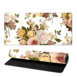 Sanxing Floral <b>Mouse</b> Pad 700x300x4mm Natural Rubber Office Desk Pad Art Design Rectangular Shape Waterproof Edge - Product Image 1