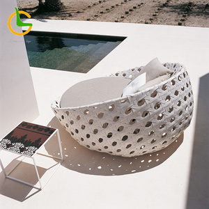 Meilleurs meubles de patio modernes et imperméables de luxe Grandes chaises longues rondes Chaise longue de plage Hôtel Jardin <span class=keywords><strong>Piscine</strong></span> Lit de repos extérieur - Product Image 2