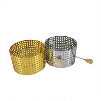 Support à charbon pour chicha en acier inoxydable ajouré, personnalisable en usine, avec poignée en bois, filtres à charbon et bols à charbon
