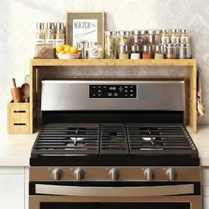 Scaffale da <span class=keywords><strong>Cucina</strong></span> in Bambù Resistente da 32 Pollici per Spezie, con Finitura Anti-umidità, Ideale per Chef Professionisti - Product Image 1