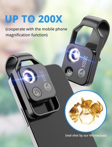 Microscope de poche pour téléphone portable, marque privée, universel pour smartphone, 200X, mini, 2 niveaux de luminosité, microscope LED - Product Image 5