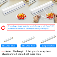 Avec Cutter Distributeur de film alimentaire réutilisable Rouleau d'emballage plastique inclus Coupe-film propre