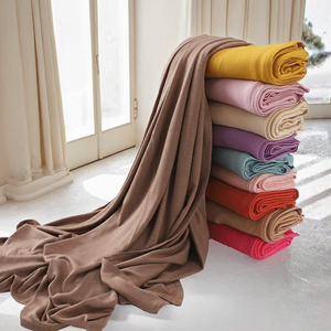 Khăn hijab chất liệu cotton jersey cao cấp 80*170 cm, bán buôn, dành cho nữ, màu trơn, kiểu đơn giản, dành cho người Hồi giáo - Product Image 2