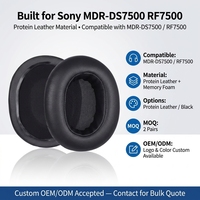 Coussinets d'oreille de remplacement compatibles avec les écouteurs sans fil surround MDR-DS7500 RF7500, cuir protéiné plus doux