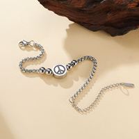 Bracelets Myshape en acier inoxydable avec symbole de la paix, perles et chaîne, pour femmes et hommes, bijoux anti-guerre, cadeau