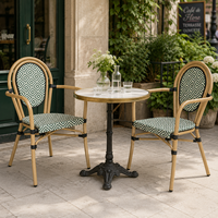 Chaise de jardin d'extérieur avec structure en alliage d'aluminium, chaise en tissu Teslin empilable, chaise de salle à manger pour café, restaurant, hôtel, mobilier