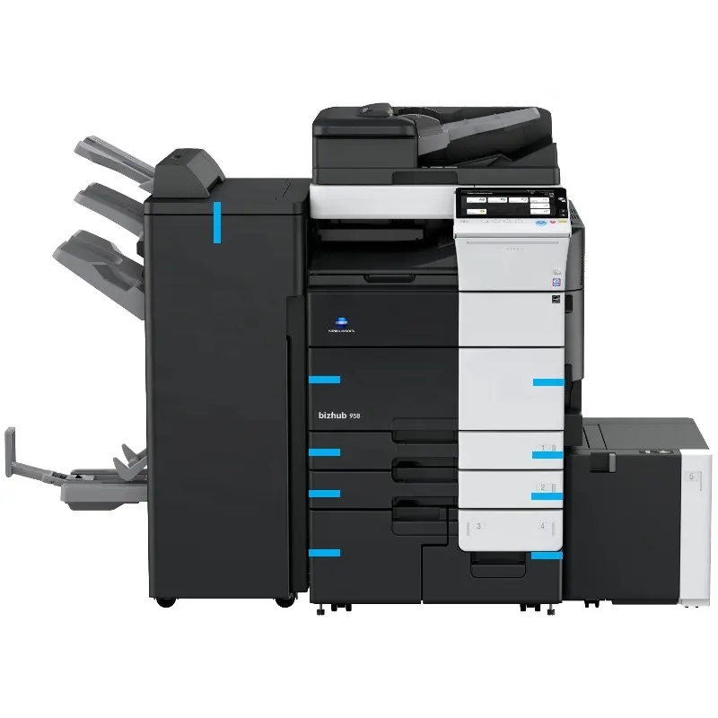 Konica Minolta bizhub 958 808 758 754 654 A3 haute vitesse noir et blanc laser photocopieur imprimante scanner copieur tout-en-un d'occasion
