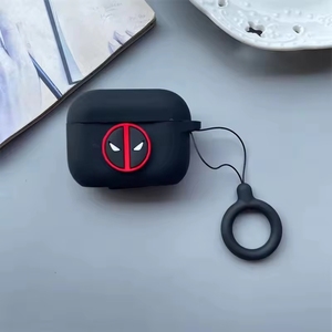 เคสหูฟังลายการ์ตูนเดดพูลสำหรับ <span class=keywords><strong>iPhone</strong></span> <span class=keywords><strong>14</strong></span> 2024  ซิลิโคนกันกระแทกพร้อมพวงกุญแจ - Product Image 4